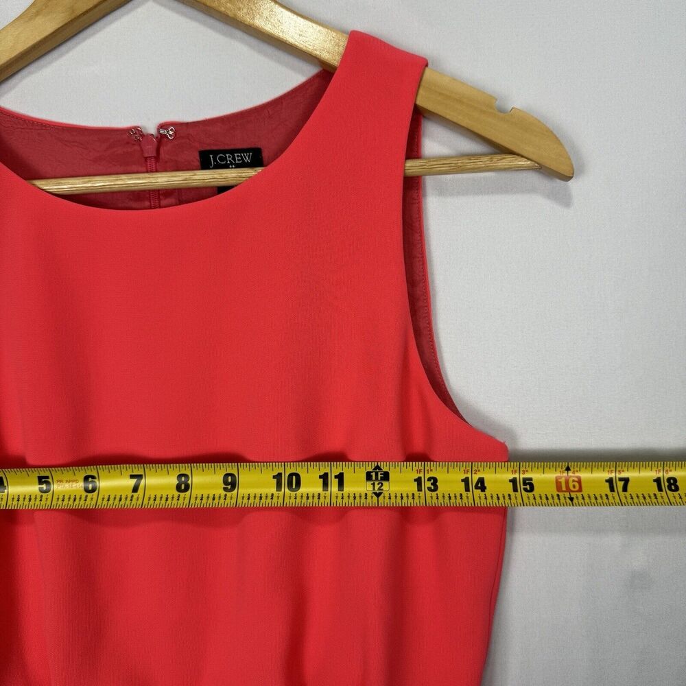 J.Crew Pink Sleeveless Dress Size 0 Round Neck Sheath Fitted Elastic Cinch Waist - Picture 8 of 12